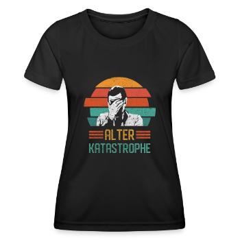 Alter Katastrophe - Frauen Funktions-T-Shirt - Schwarz - Vorne - AI Model Female 172 light (172cm)