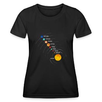 Sonnensystem - Frauen Funktions-T-Shirt - Schwarz - Vorne - AI Model Female 172 light (172cm)