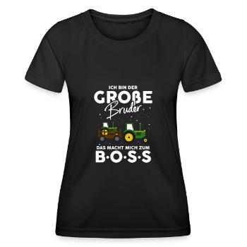 Ich Bin Der Große Bruder Das Macht Mich Zum Boss - Frauen Funktions-T-Shirt - Schwarz - Vorne - AI Model Female 172 light (172cm)