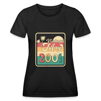 Geboren Mai 2001 - Frauen Funktions-T-Shirt - Schwarz - Vorne - AI Model Female 172 light (172cm)