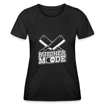 Fleischer Metzger Schlachter - Frauen Funktions-T-Shirt - Schwarz - Vorne - AI Model Female 172 light (172cm)