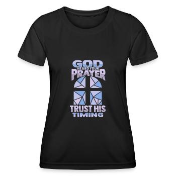 Biblical Bible verse Jesus Christ Bible students - Women's Functional T-Shirt - black - Front - AI Model Female 172 light (172cm)