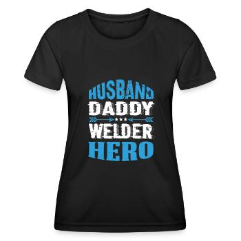 Husband Daddy Welder Hero - Women's Functional T-Shirt - black - Front - AI Model Female 172 light (172cm)