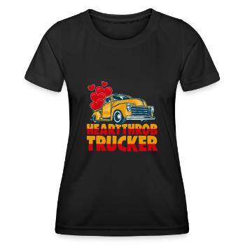 Truck Driver Truck Driver Truck Driver Trucker - Women's Functional T-Shirt - black - Front - AI Model Female 172 light (172cm)