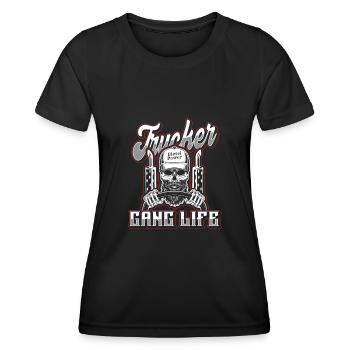 Truck Driver Truck Driver Truck Driver Trucker - Women's Functional T-Shirt - black - Front - AI Model Female 172 light (172cm)