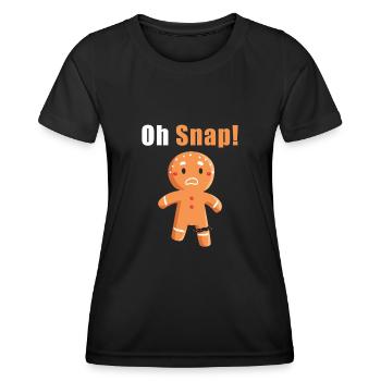 Oh Snap Gingerbread Pun - Women's Functional T-Shirt - black - Front - AI Model Female 172 light (172cm)