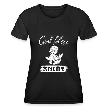 Anime - T-shirt sport Femme - noir - Devant - AI Model Female 172 light (172cm)