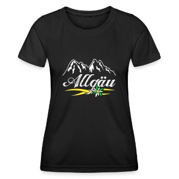 Allgäu Alps Edelweiss Allgäuer - Women's Functional T-Shirt - black - Front - AI Model Female 172 light (172cm)
