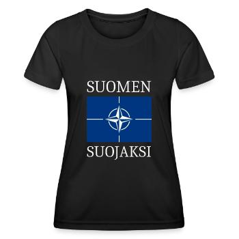 NATO to protect Finland - Women's Functional T-Shirt - black - Front - AI Model Female 172 light (172cm)
