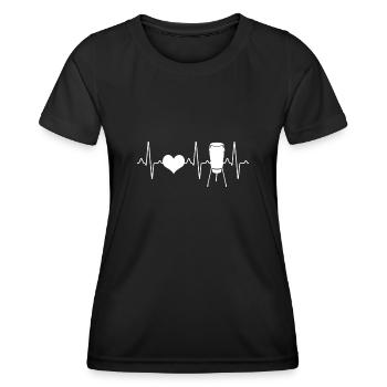 Drum drum heartbeat - Women's Functional T-Shirt - black - Front - AI Model Female 172 light (172cm)