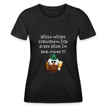 Schützenfest - bitte nicht schubsen,lustiger Vogel - Frauen Funktions-T-Shirt - Schwarz - Vorne - AI Model Female 172 light (172cm)