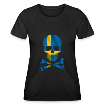 Drapeau de la Suède - T-shirt sport Femme - noir - Devant - AI Model Female 172 light (172cm)