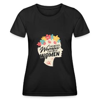 Féminisme féministe Militante des droits des femmes - T-shirt sport Femme - noir - Devant - AI Model Female 172 light (172cm)