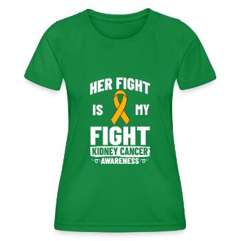 Kidney Cancer Orange Ribbon Awareness Cancer Chemo - Women's Functional T-Shirt - kelly green - Front - AI Model Female 172 dark (172cm)