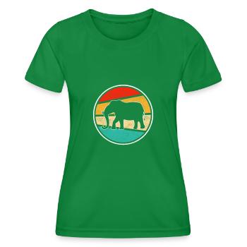 Elefant Retro - Frauen Funktions-T-Shirt - Kelly Green - Vorne - AI Model Female 172 dark (172cm)