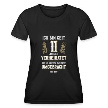 11 Jahre Verheiratet Stahlhochzeit Geschenk - Frauen Funktions-T-Shirt - Schwarz - Vorne - AI Model Female 172 light (172cm)