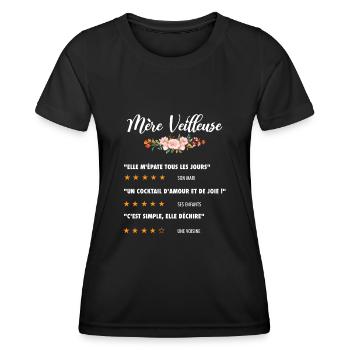 Cadeau fête des mère veilleuse fleurs étoile films - T-shirt sport Femme - noir - Devant - AI Model Female 172 light (172cm)