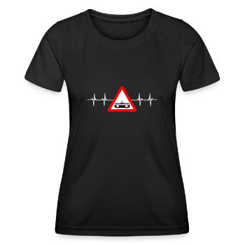 Tram Véhicule Train Tramway Trolley Téléphérique - T-shirt sport Femme - noir - Devant - AI Model Female 172 light (172cm)