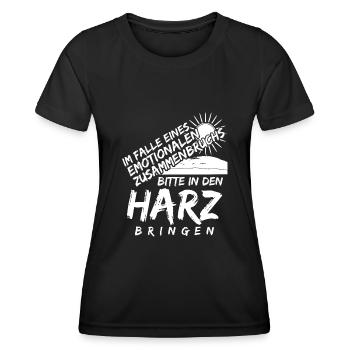 Harz Urlaub Spruch Harzer Brocken - Frauen Funktions-T-Shirt - Schwarz - Vorne - AI Model Female 172 light (172cm)