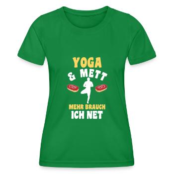 Meditieren Mett Yoga - Frauen Funktions-T-Shirt - Kelly Green - Vorne - AI Model Female 172 dark (172cm)