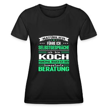 Koch Spruch Lustig kompetente Beratung - Frauen Funktions-T-Shirt - Schwarz - Vorne - AI Model Female 172 light (172cm)