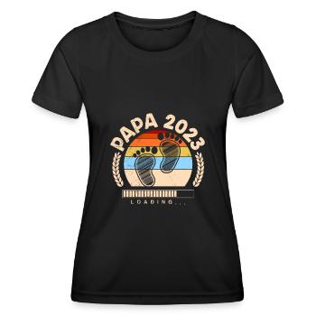 Papa 2023 loading Werdender Papa - Frauen Funktions-T-Shirt - Schwarz - Vorne - AI Model Female 172 light (172cm)