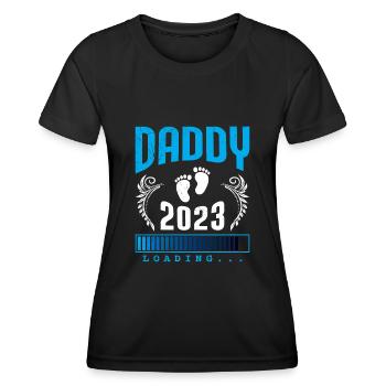 Daddy 2023 loading Werdender Papa Ladebalken - Frauen Funktions-T-Shirt - Schwarz - Vorne - AI Model Female 172 light (172cm)