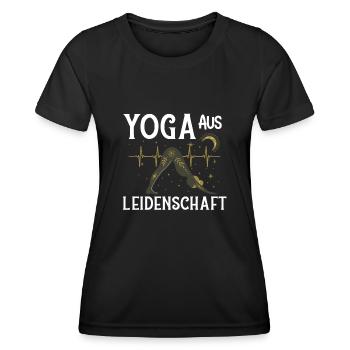 Meditation Yoga Leidenschaft Herzschlag - Frauen Funktions-T-Shirt - Schwarz - Vorne - AI Model Female 172 light (172cm)