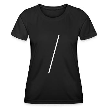 Weisser Schrägstrich Simpel Design - Frauen Funktions-T-Shirt - Schwarz - Vorne - AI Model Female 172 light (172cm)
