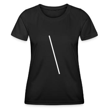 Weisser Schrägstrich Simpel Design - Frauen Funktions-T-Shirt - Schwarz - Vorne - AI Model Female 172 light (172cm)