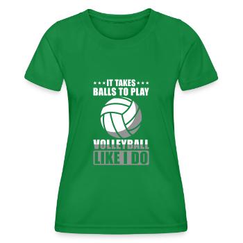 Volleyball Spruch lustig - Frauen Funktions-T-Shirt - Kelly Green - Vorne - AI Model Female 172 dark (172cm)