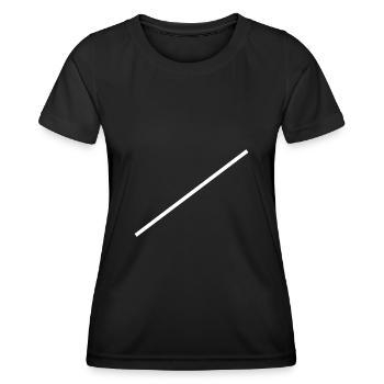 Weisse Linie Diagonal - Frauen Funktions-T-Shirt - Schwarz - Vorne - AI Model Female 172 light (172cm)