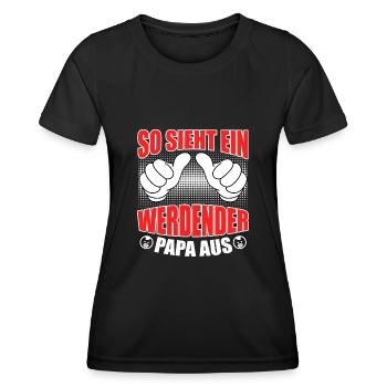 So sieht ein werdender Papa aus werdender Vater - Frauen Funktions-T-Shirt - Schwarz - Vorne - AI Model Female 172 light (172cm)
