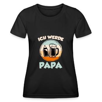 Ich werde Papa werdender Vater - Frauen Funktions-T-Shirt - Schwarz - Vorne - AI Model Female 172 light (172cm)