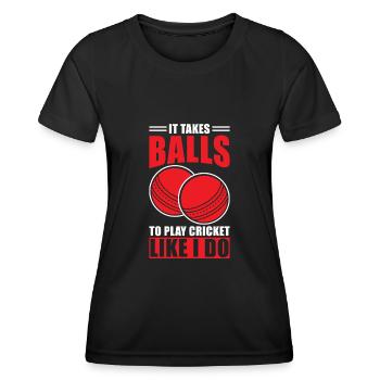 Cricket Cadeau Cricketer - T-shirt sport Femme - noir - Devant - AI Model Female 172 light (172cm)