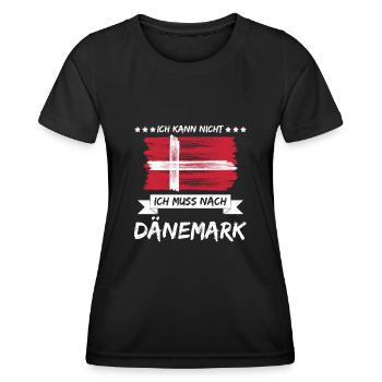 Denmark Ich muss nach Dänemark - Frauen Funktions-T-Shirt - Schwarz - Vorne - AI Model Female 172 light (172cm)