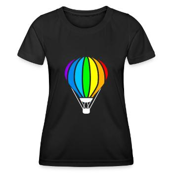 Montgolfière, pilotage d’une montgolfière - T-shirt sport Femme - noir - Devant - AI Model Female 172 light (172cm)