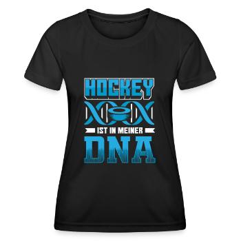 Hockey | Hockey ist in meiner DNA - Frauen Funktions-T-Shirt - Schwarz - Vorne - AI Model Female 172 light (172cm)