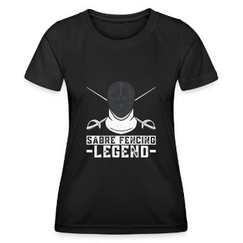 Légende de l’escrime sabre - Escrimeur d’escrime sabre - T-shirt sport Femme - noir - Devant - AI Model Female 172 light (172cm)