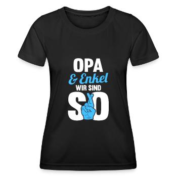 Opa und Enkel - Frauen Funktions-T-Shirt - Schwarz - Vorne - AI Model Female 172 light (172cm)