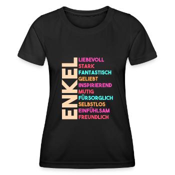 Enkel - Frauen Funktions-T-Shirt - Schwarz - Vorne - AI Model Female 172 light (172cm)