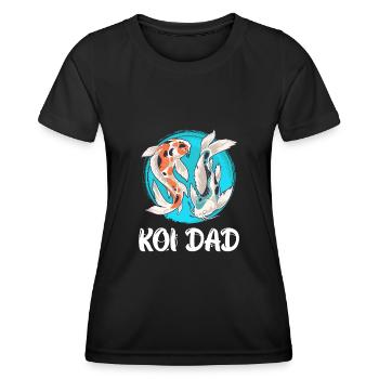 Koi Dad Koi Teich Fischteich - Frauen Funktions-T-Shirt - Schwarz - Vorne - AI Model Female 172 light (172cm)