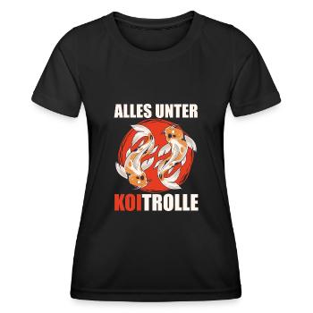 Alles unter Koitroller Koi Teich Fischteich - Frauen Funktions-T-Shirt - Schwarz - Vorne - AI Model Female 172 light (172cm)