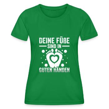 Fußpflegerin Füße in guten Händen Pediküre - Frauen Funktions-T-Shirt - Kelly Green - Vorne - AI Model Female 172 dark (172cm)