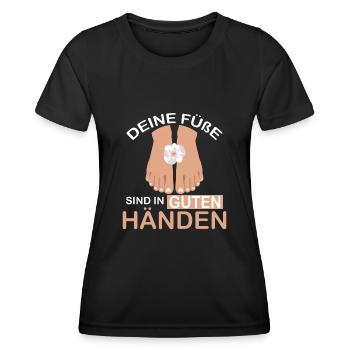 Fußpflegerin Füße in guten Händen Pediküre - Frauen Funktions-T-Shirt - Schwarz - Vorne - AI Model Female 172 light (172cm)