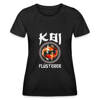 Koi Flüsterer Koi Teich - Frauen Funktions-T-Shirt - Schwarz - Vorne - AI Model Female 172 light (172cm)