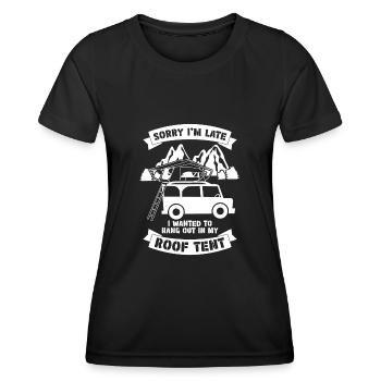 Dachzelt Autodachzelt Camping Offroad - Frauen Funktions-T-Shirt - Schwarz - Vorne - AI Model Female 172 light (172cm)