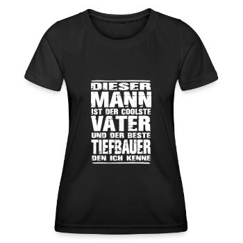 Vater und Tiefbauer - Frauen Funktions-T-Shirt - Schwarz - Vorne - AI Model Female 172 light (172cm)