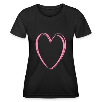 Pink Heart - Women's Functional T-Shirt - black - Front - AI Model Female 172 light (172cm)