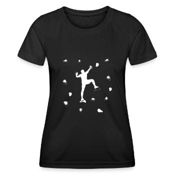 Grimpeurs de murs, ascension, rochers - T-shirt sport Femme - noir - Devant - AI Model Female 172 light (172cm)